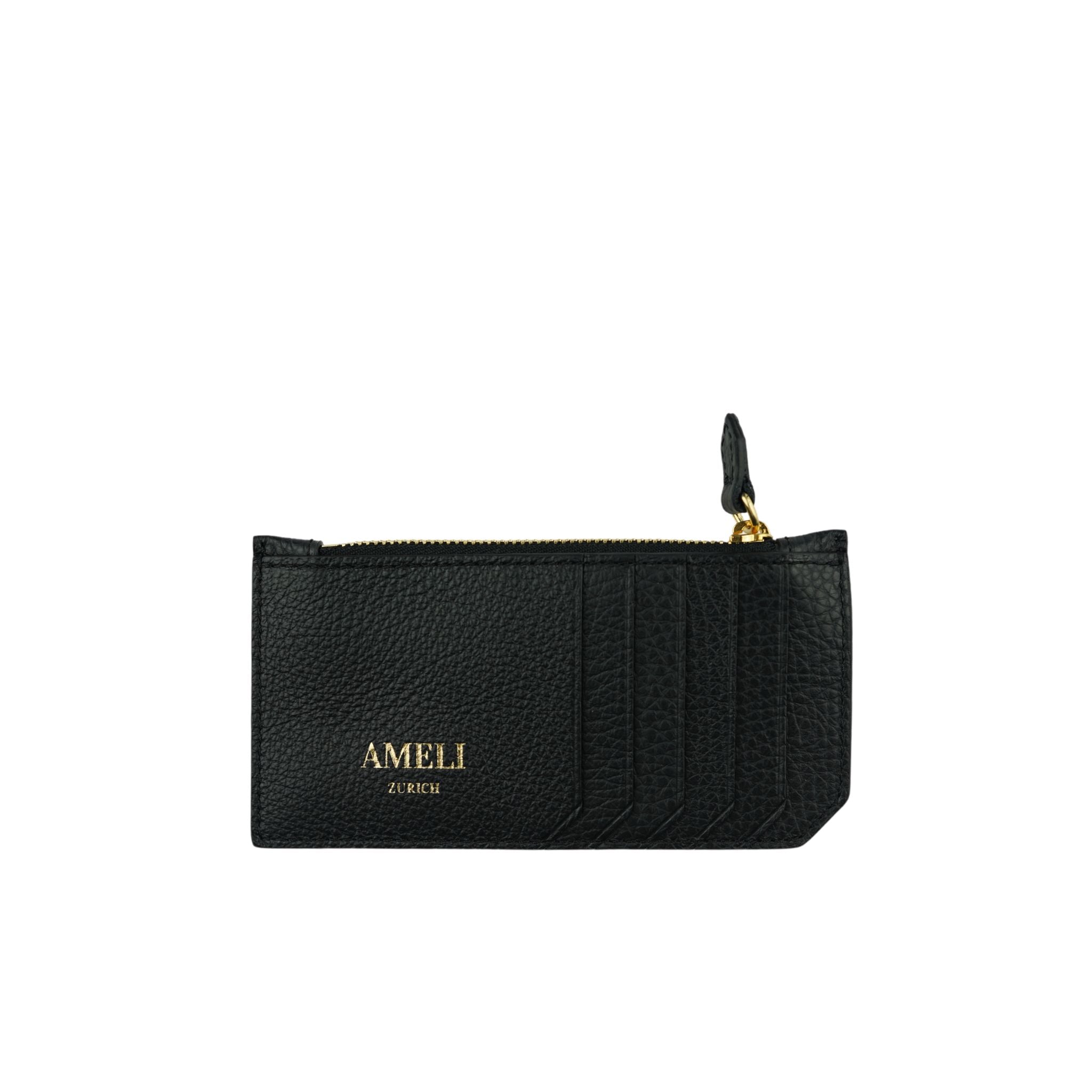 AMELI Zurich | Card holder | Black | Soft Grain Leather | Front