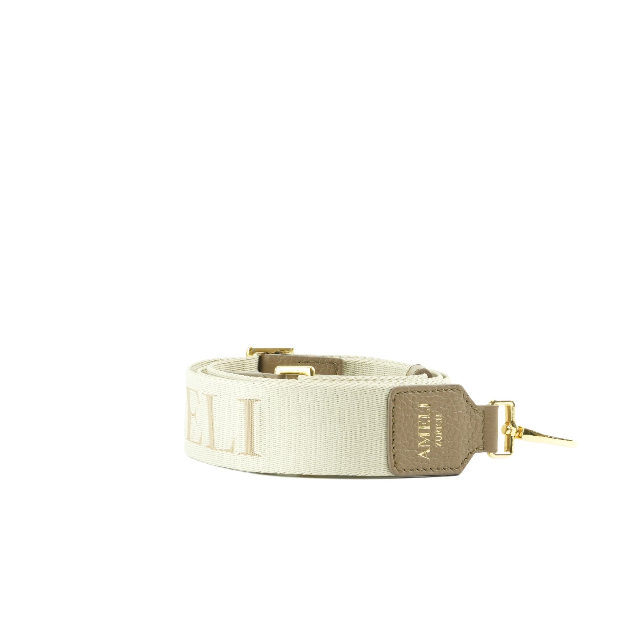 AMELI Zurich | Logo Strap | Greige | Soft Grain Leather | Front