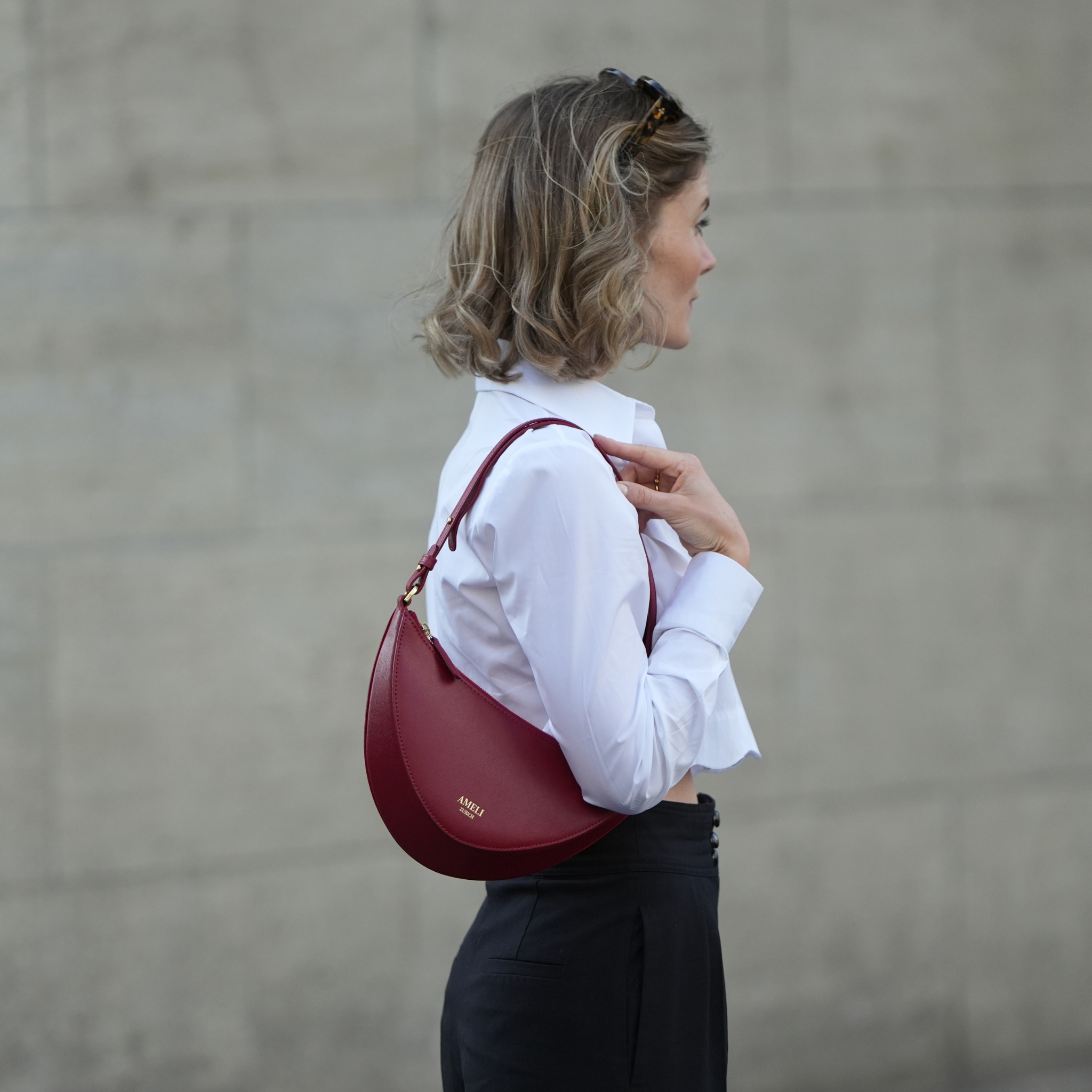 AMELI Zurich | HELVETIA | Red | Saffiano Leather | Shoulder Bag