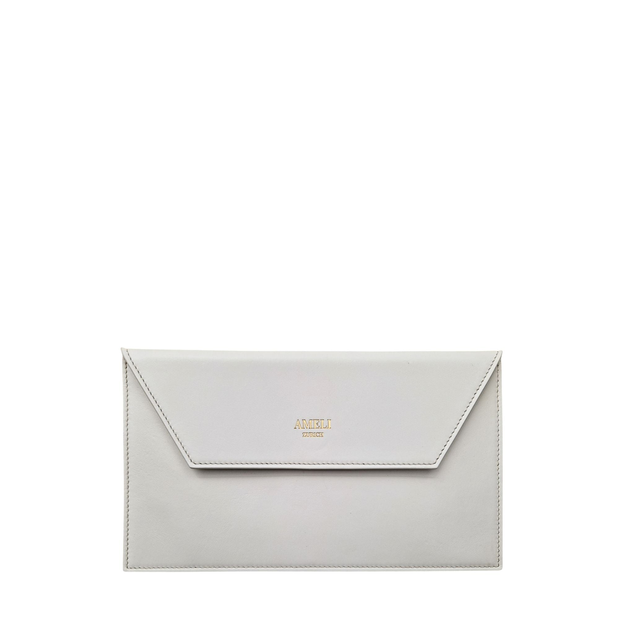 AMELI Zurich | Clutch | White | Smooth Leather | Front