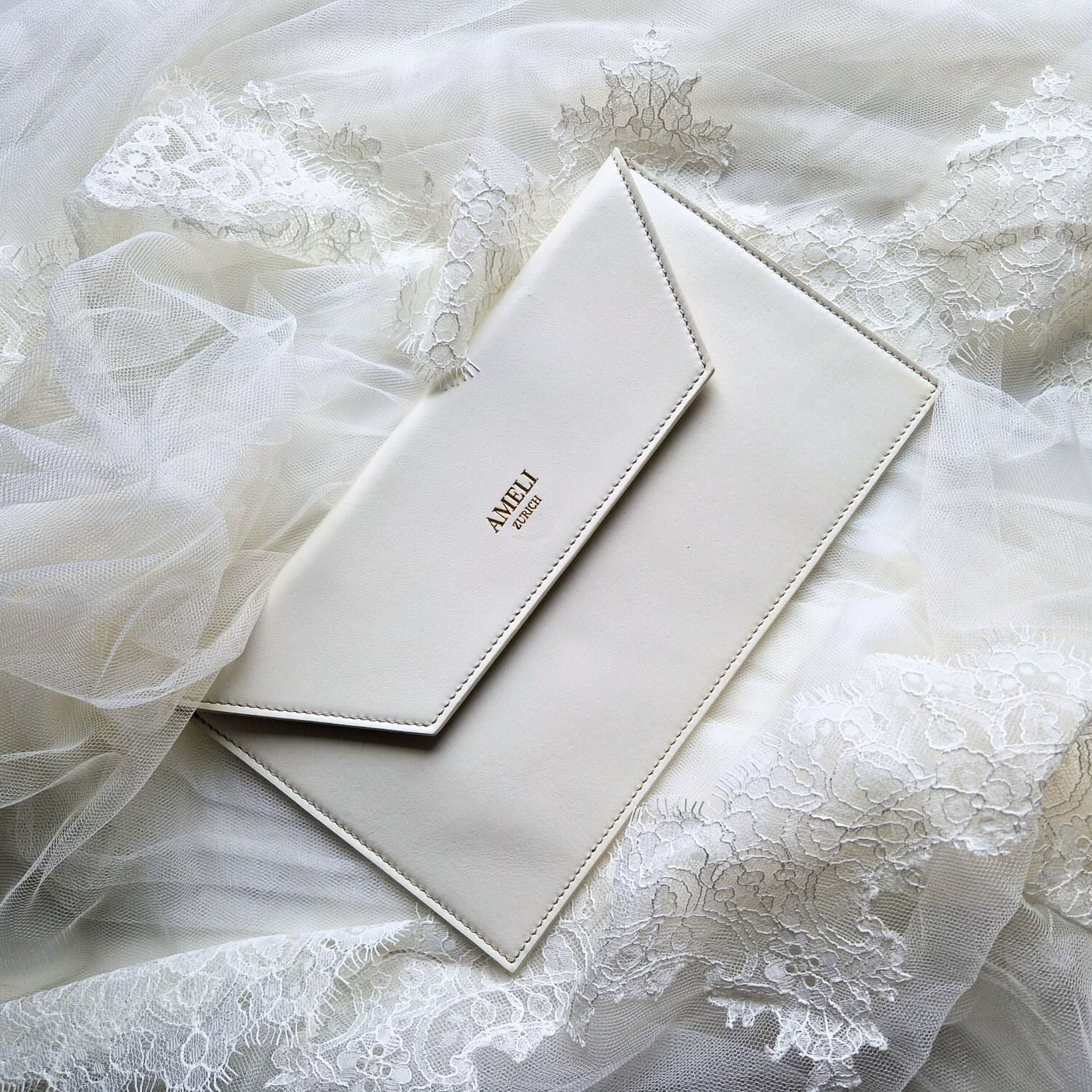 AMELI Zurich | Clutch | White | Smooth Leather | Wedding bag