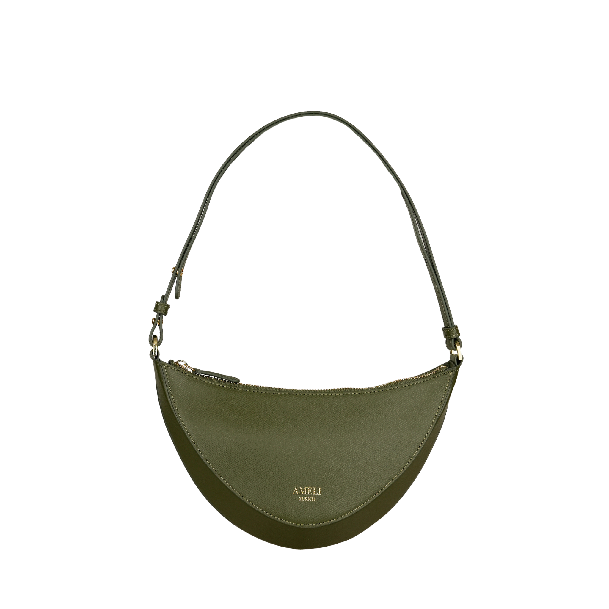 AMELI Zurich | HELVETIA | Olive Green | Pebbled Leather | Front