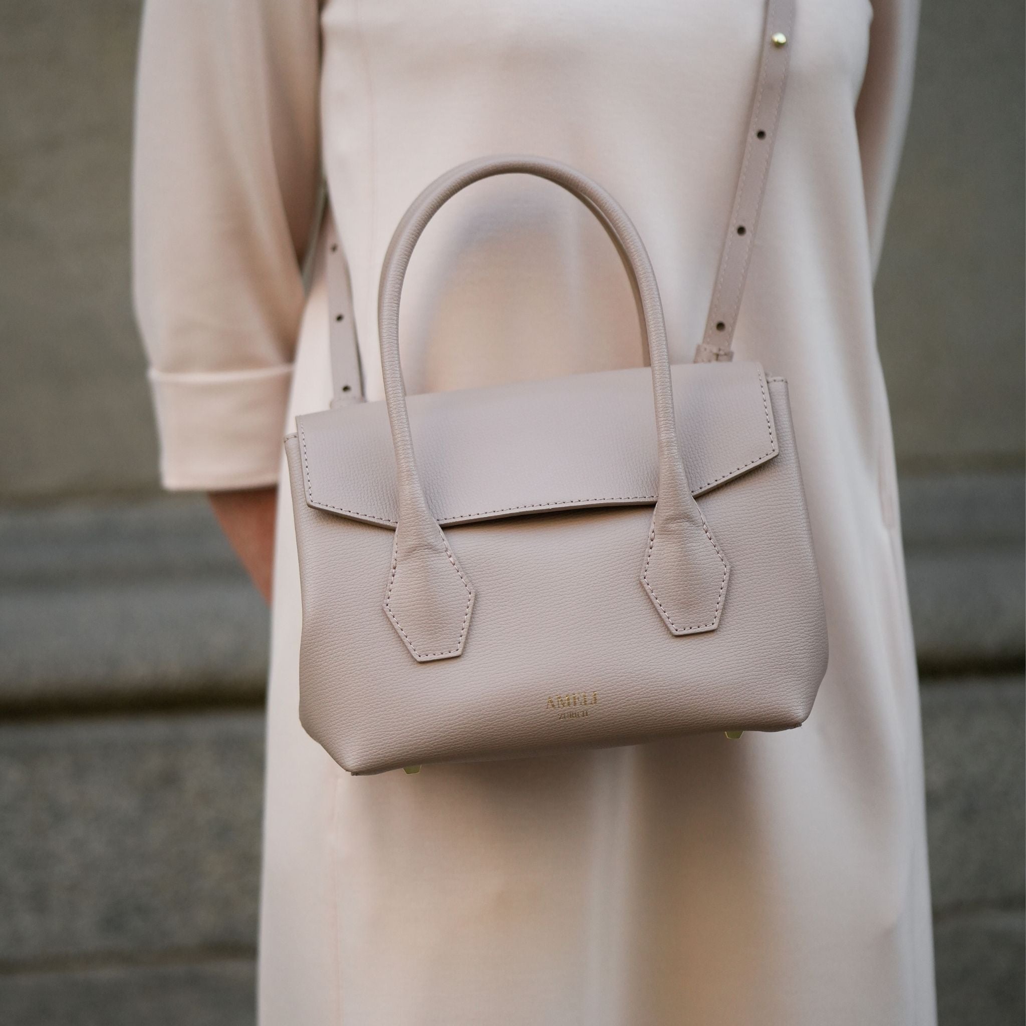 AMELI Zurich | IDA SMALL | Nude | Collina' Pebbled Leather | Cross-body