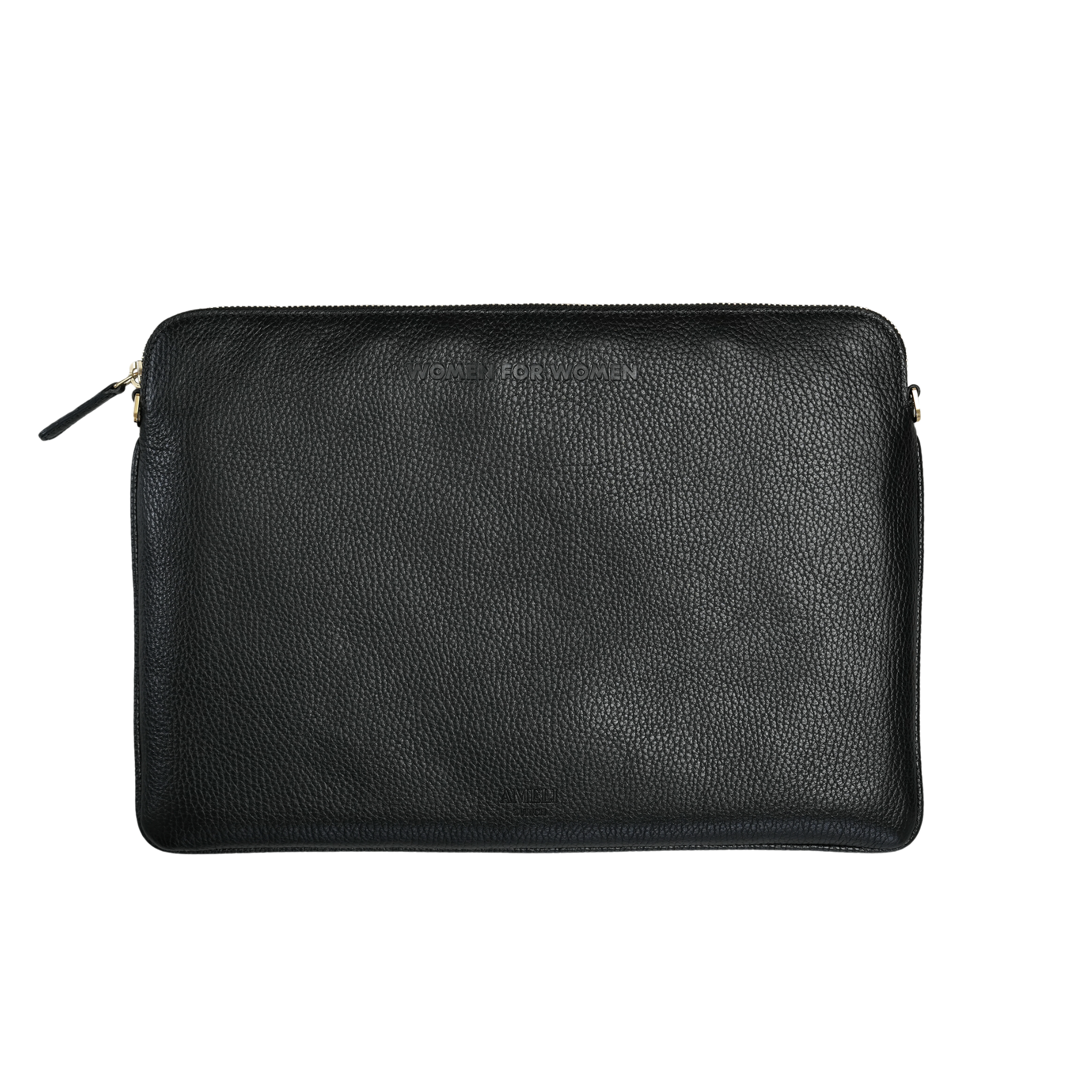 AMELI Zurich | LAPTOP CASE | Black | Soft Grain Leather | Front