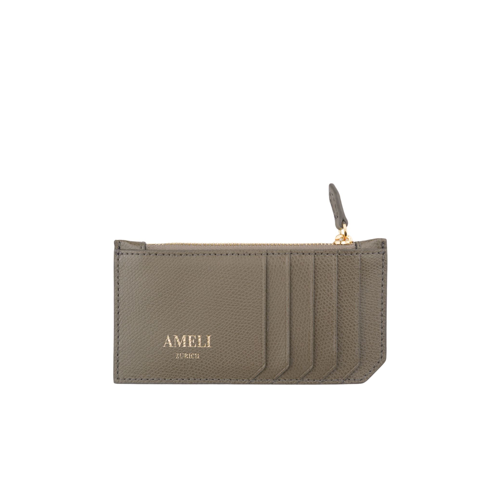 AMELI Zurich | Cardholder | Greige | Pebbled Leather | Front 