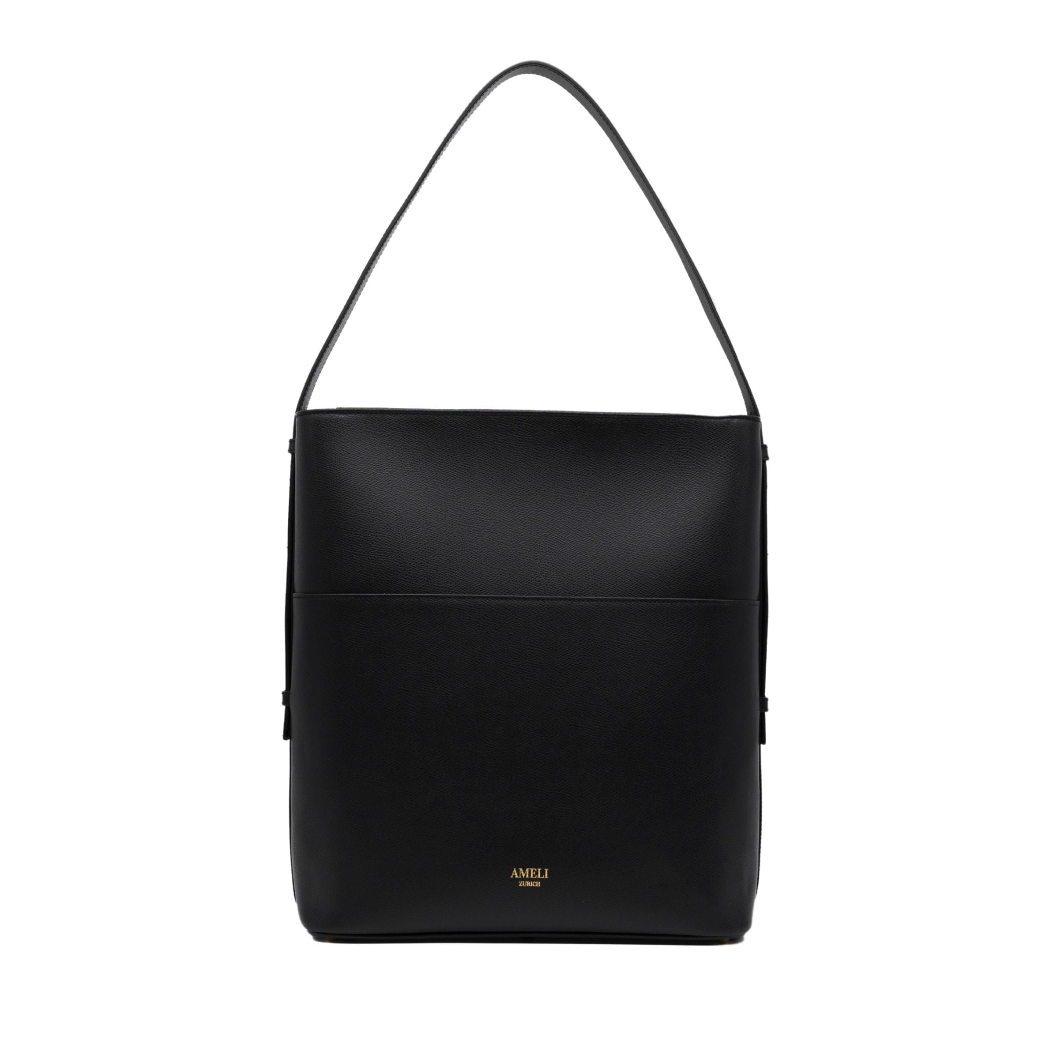 AMELI Zurich | LETTEN | Black | Pebbled Leather | Front