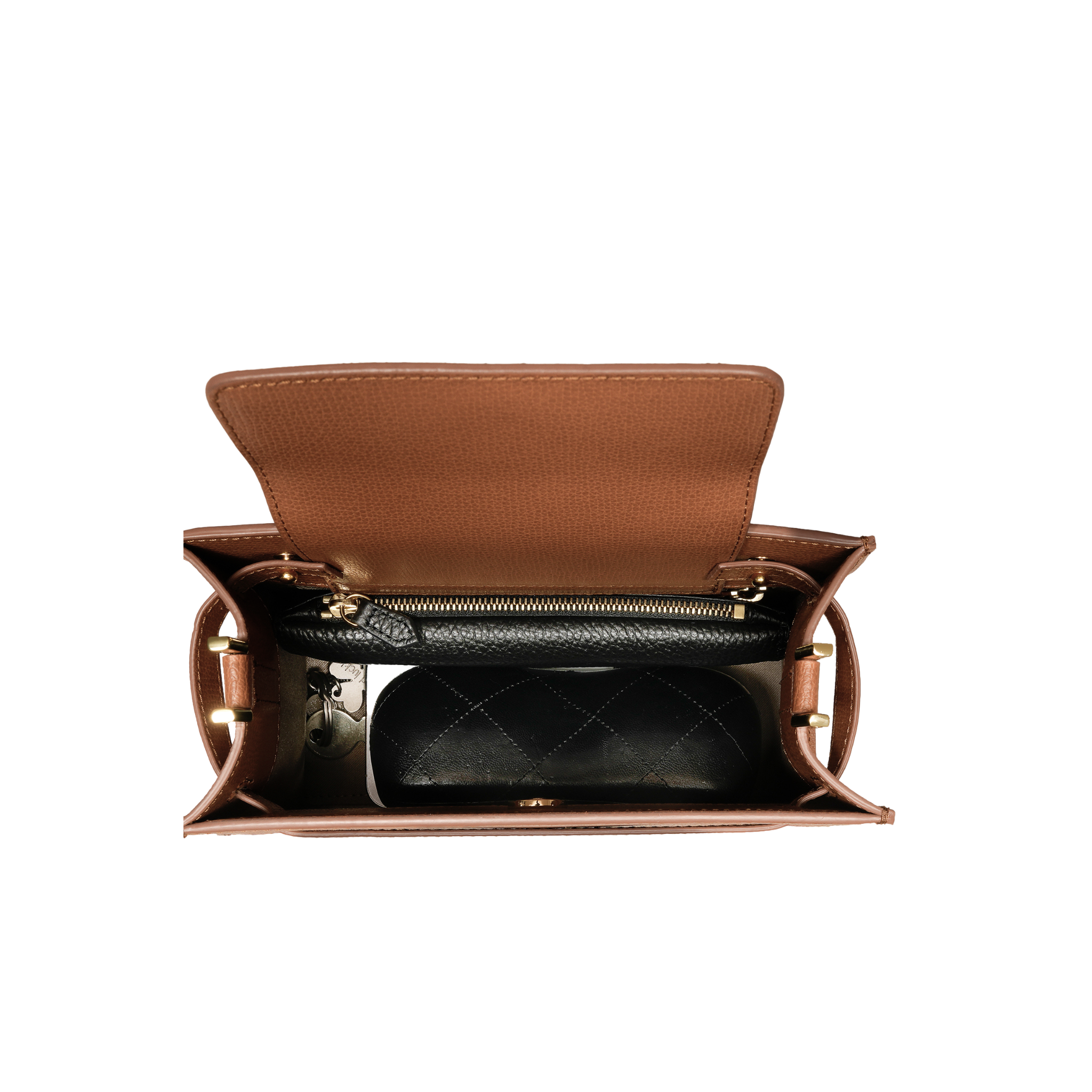 AMELI Zurich | SEEFELD MINI | Cognac | Pebbled Leather | Inside