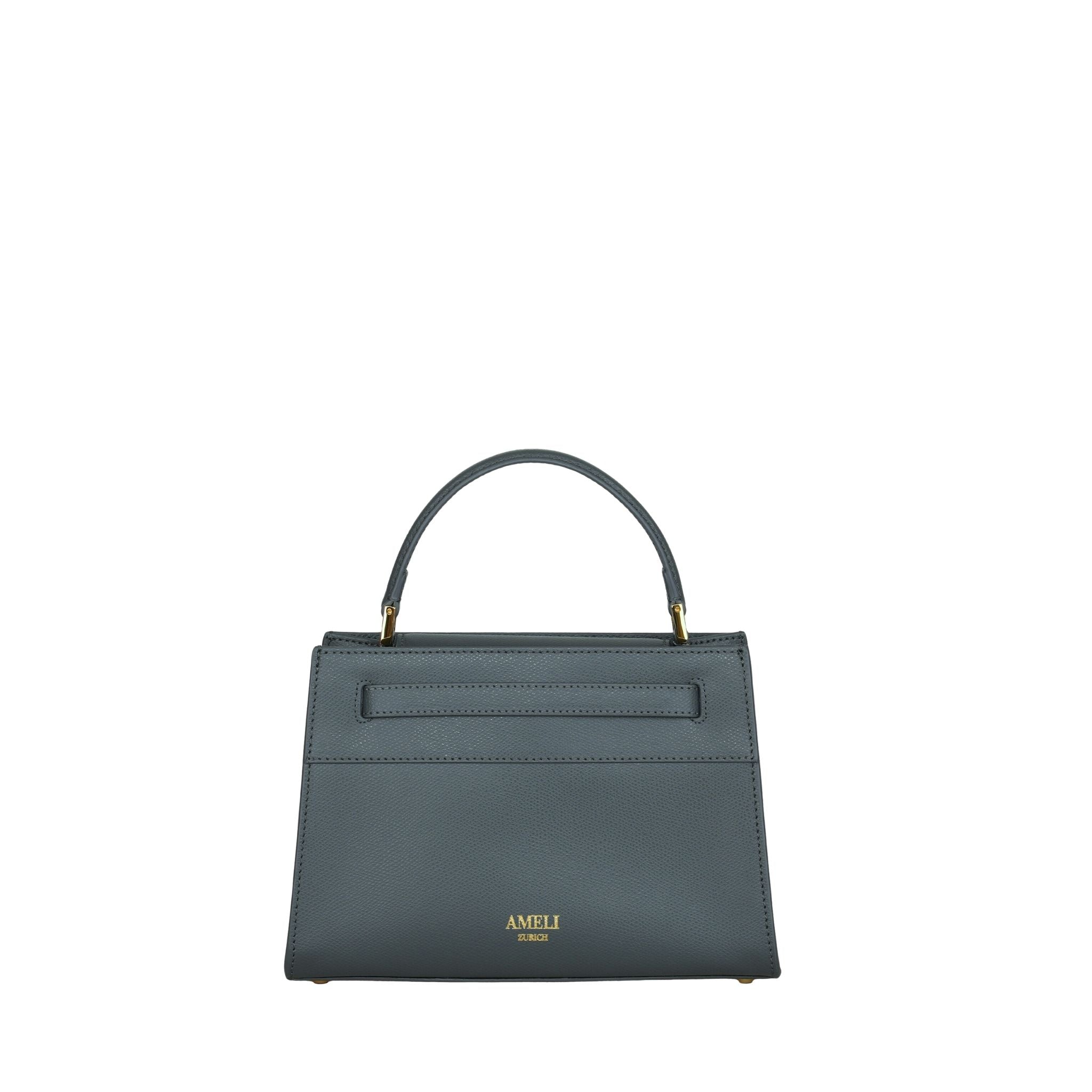 AMELI Zurich | SEEFELD MINI | Dark Grey  | Pebbled Leather | Front