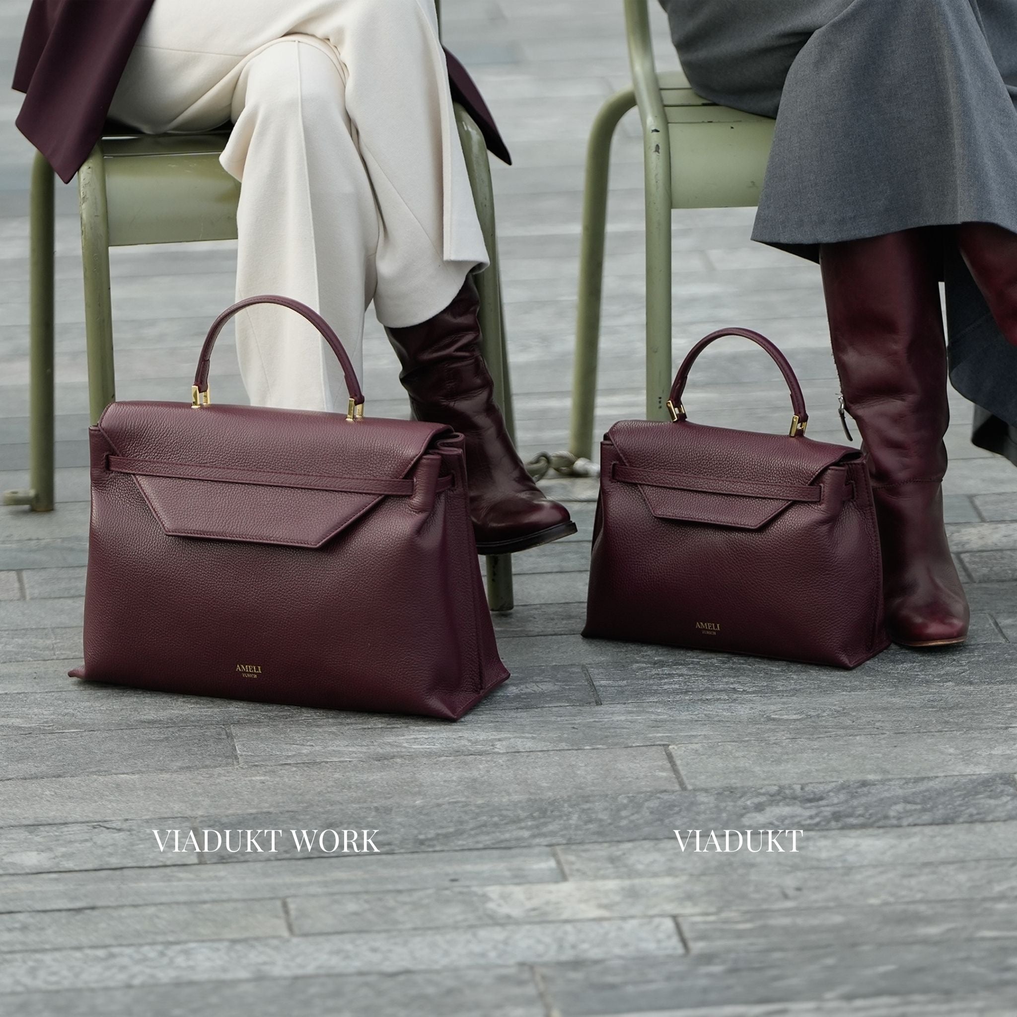 AMELI Zurich | VIADUKT | Maroon Red | Dollarino Leather | Comparison