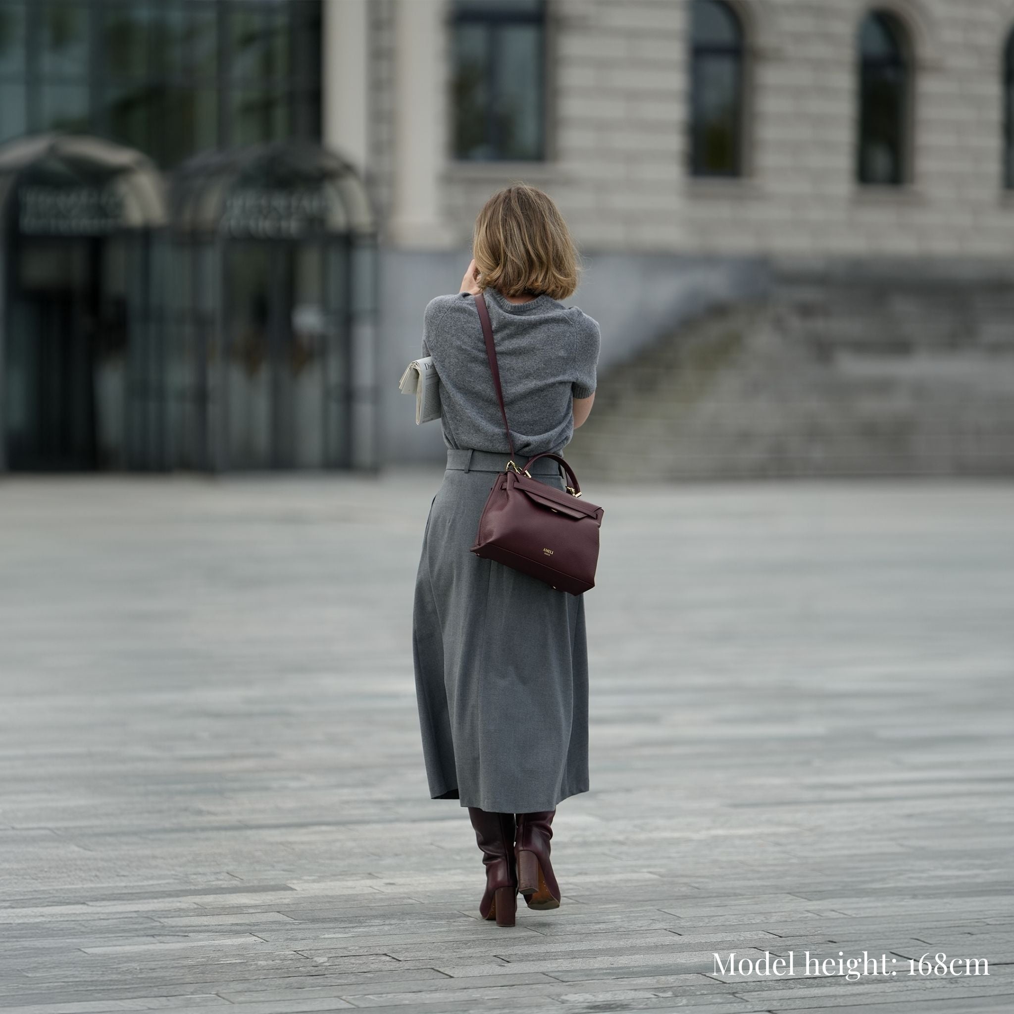 AMELI Zurich | VIADUKT | Maroon Red | Dollarino Leather | Crossbody bag